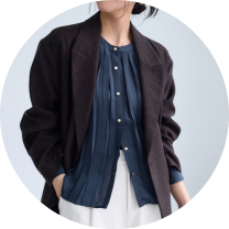 ノーカラーシャツ