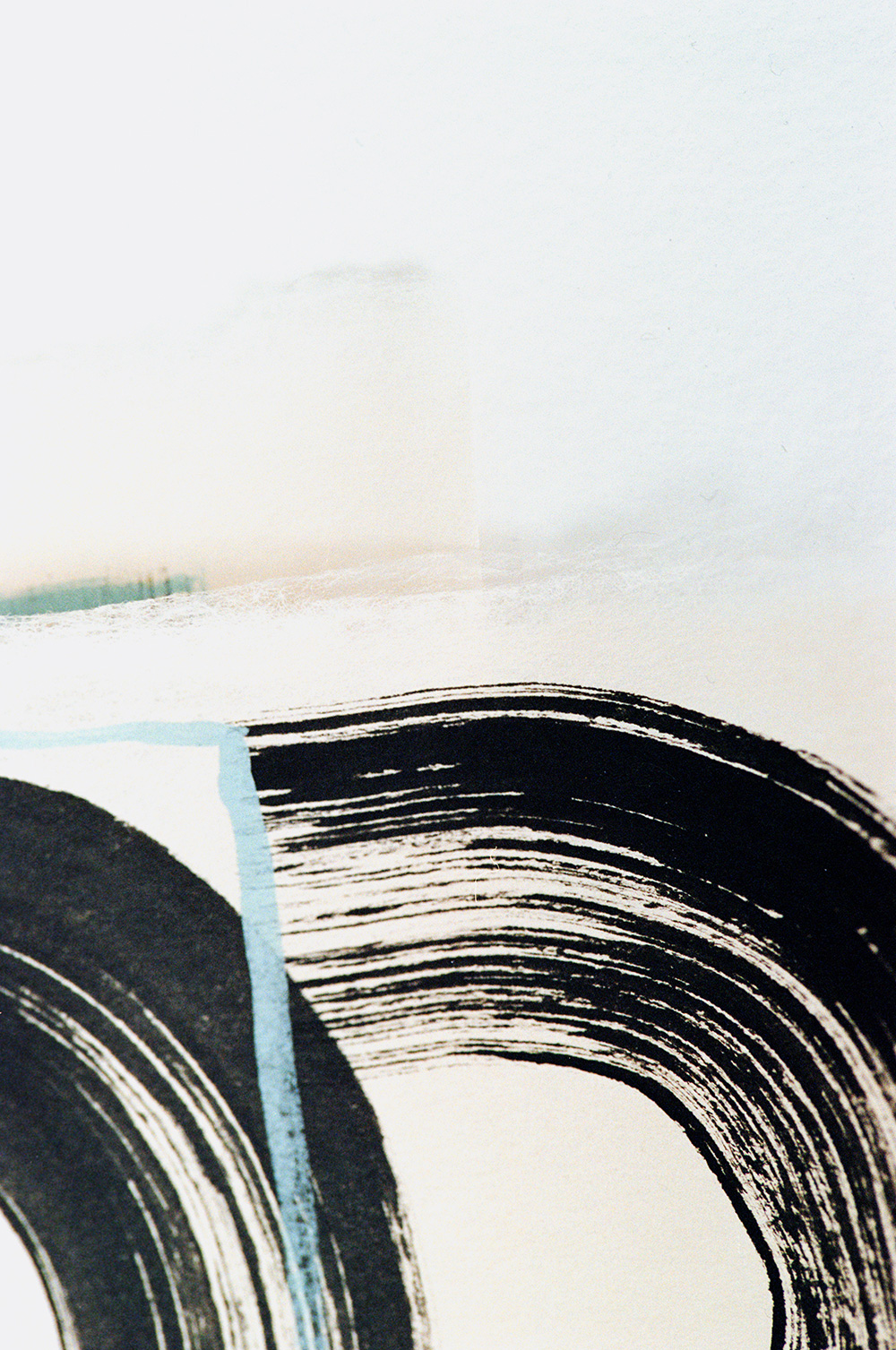 和紙に描かれた絵 タイトル「音、波、光」