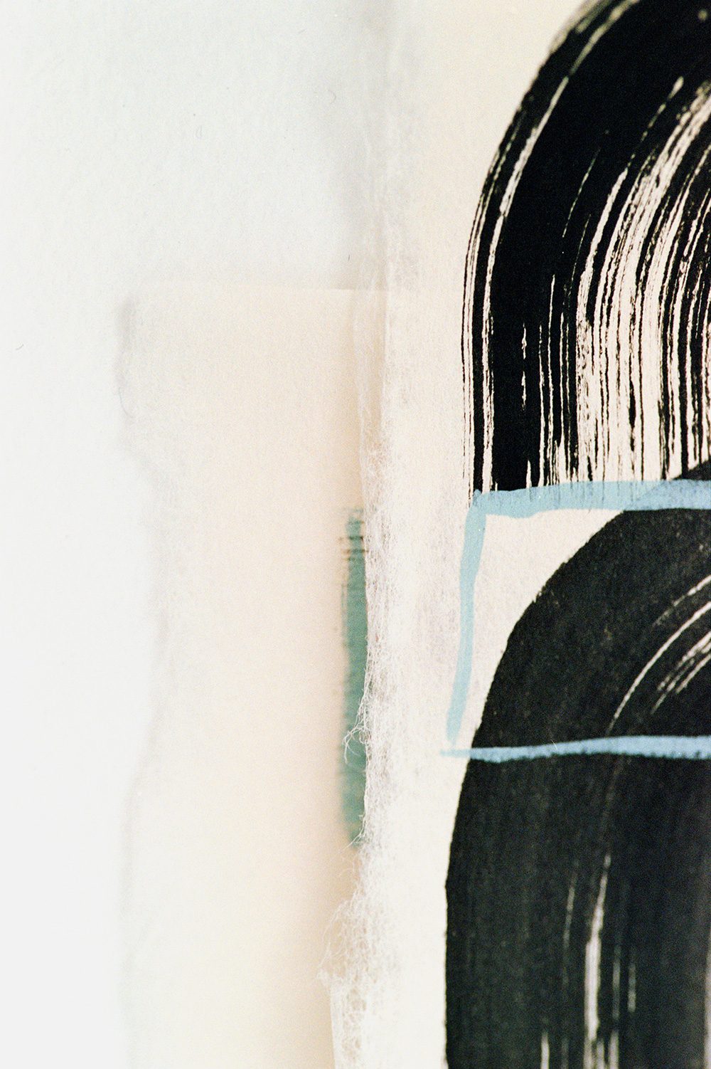 和紙に描かれた絵 タイトル「音、波、光」