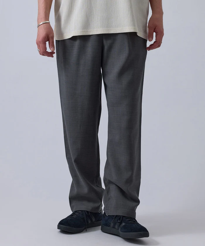 リネンブレンドストレートイージーパンツ/セットアップ対応/軽量/イージーケア