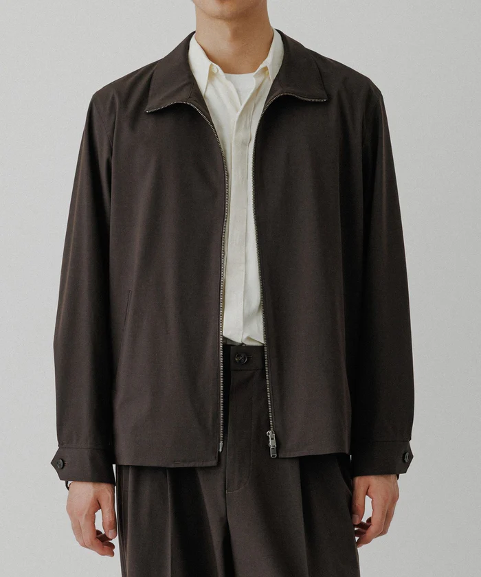 【DELEGANT】スタンドカラー ジップアップ ブルゾン / セットアップ対応