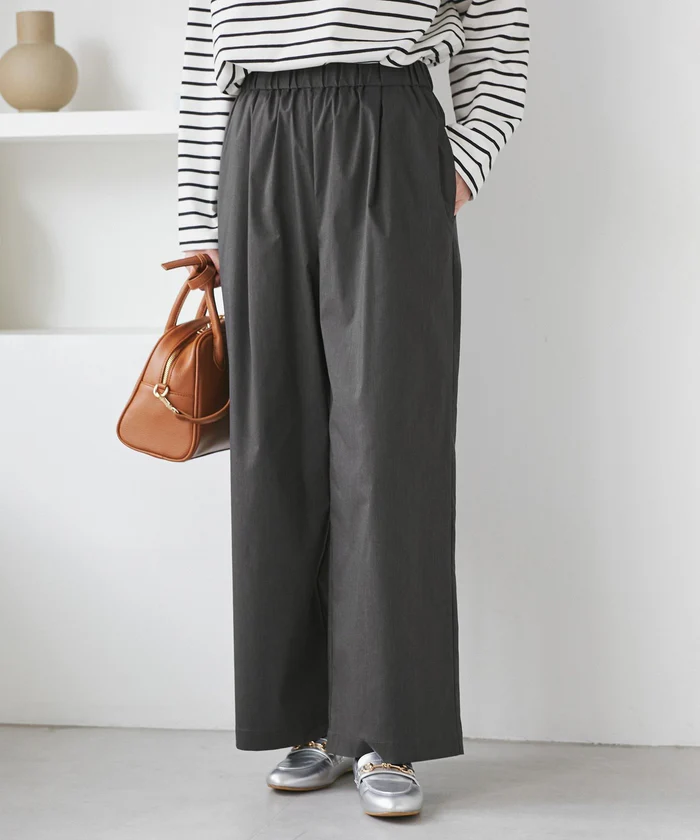 キレイ目イージーワイドパンツ/UVカット