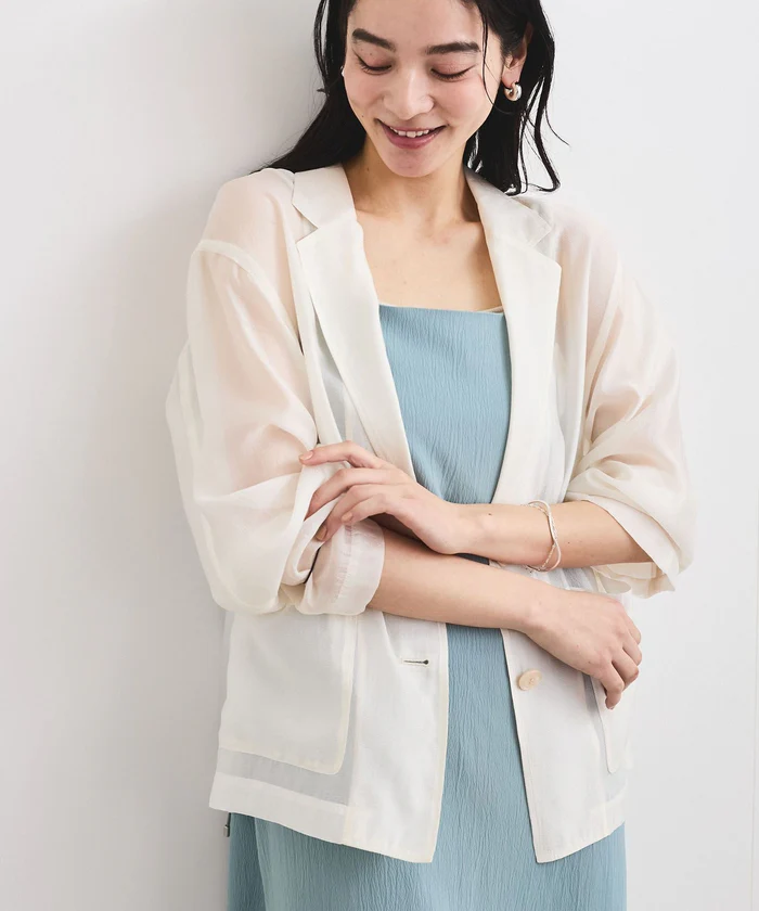 【洗える】羽織るだけでスタイリングワンランクアップ！シアージャケット