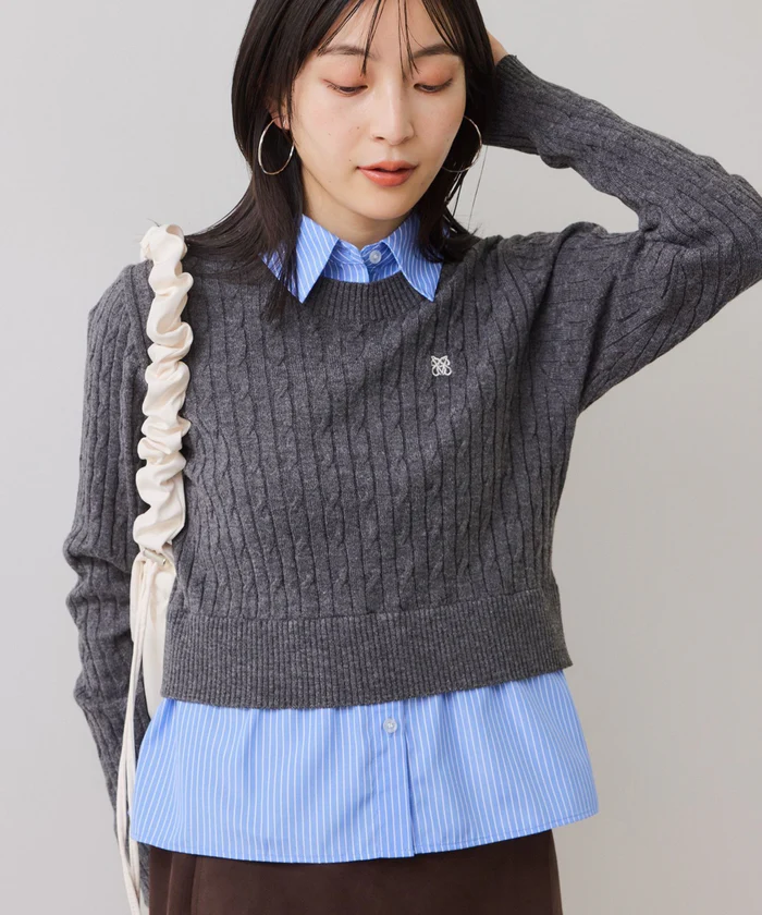 ハイゲージケーブシャツドッキングプルオーバー