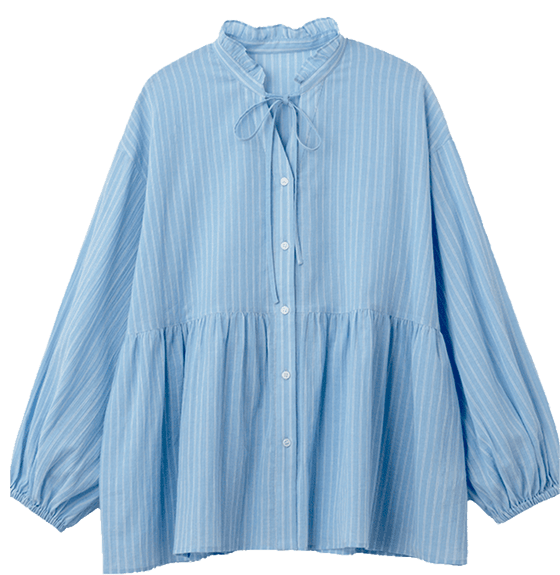 スタンドフリルシャツ