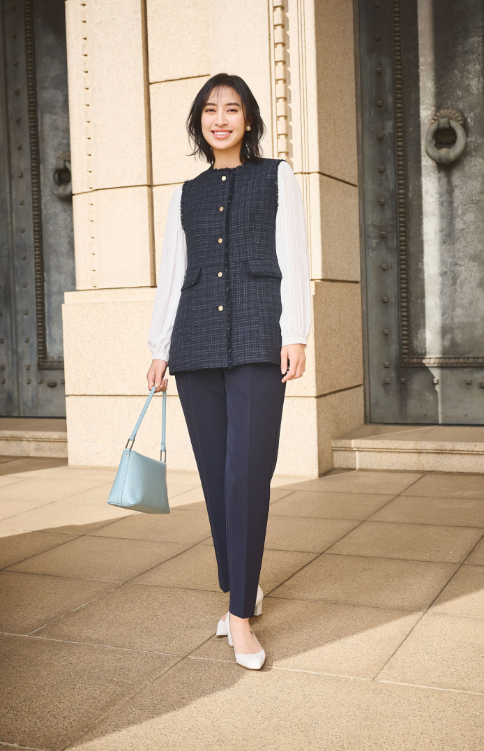 ツイード金ボタンジレベスト セレモニースタイル