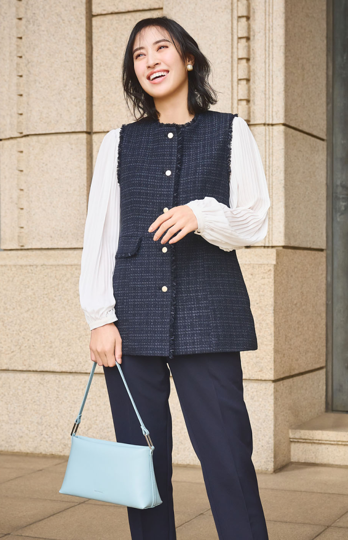 ツイード金ボタンジレベスト セレモニースタイル