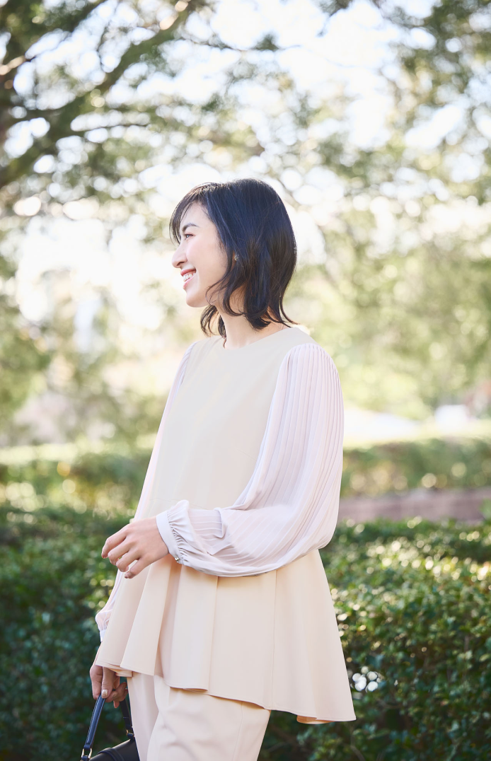 プリーツスリーブフレアブラウス　セレモニースタイル