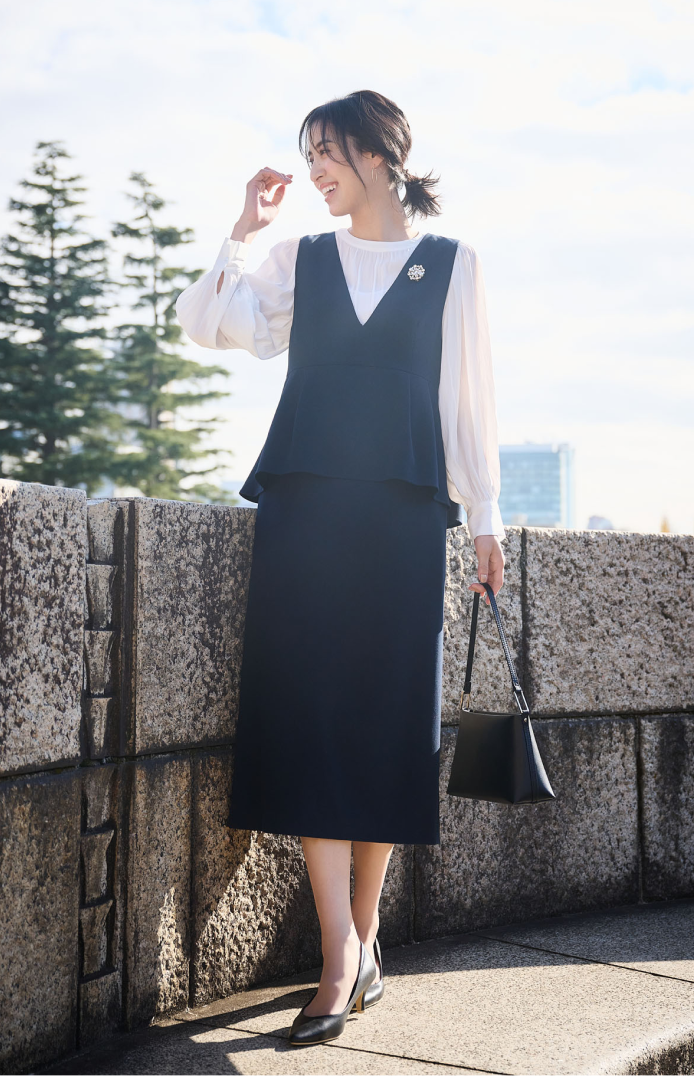 ペプラムジャンパースカート　セレモニースタイル