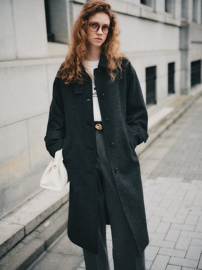 LOOK02 チャコールのコート