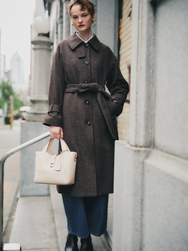 LOOK04 ダークブラウンのコート