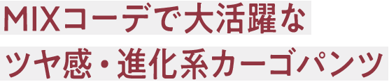 MIXコーデで大活躍なツヤ感・進化系カーゴパンツ