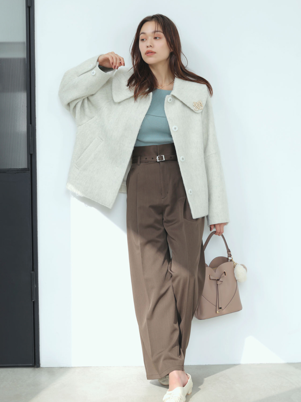 シャギービッグカラショートコート サブ画像2