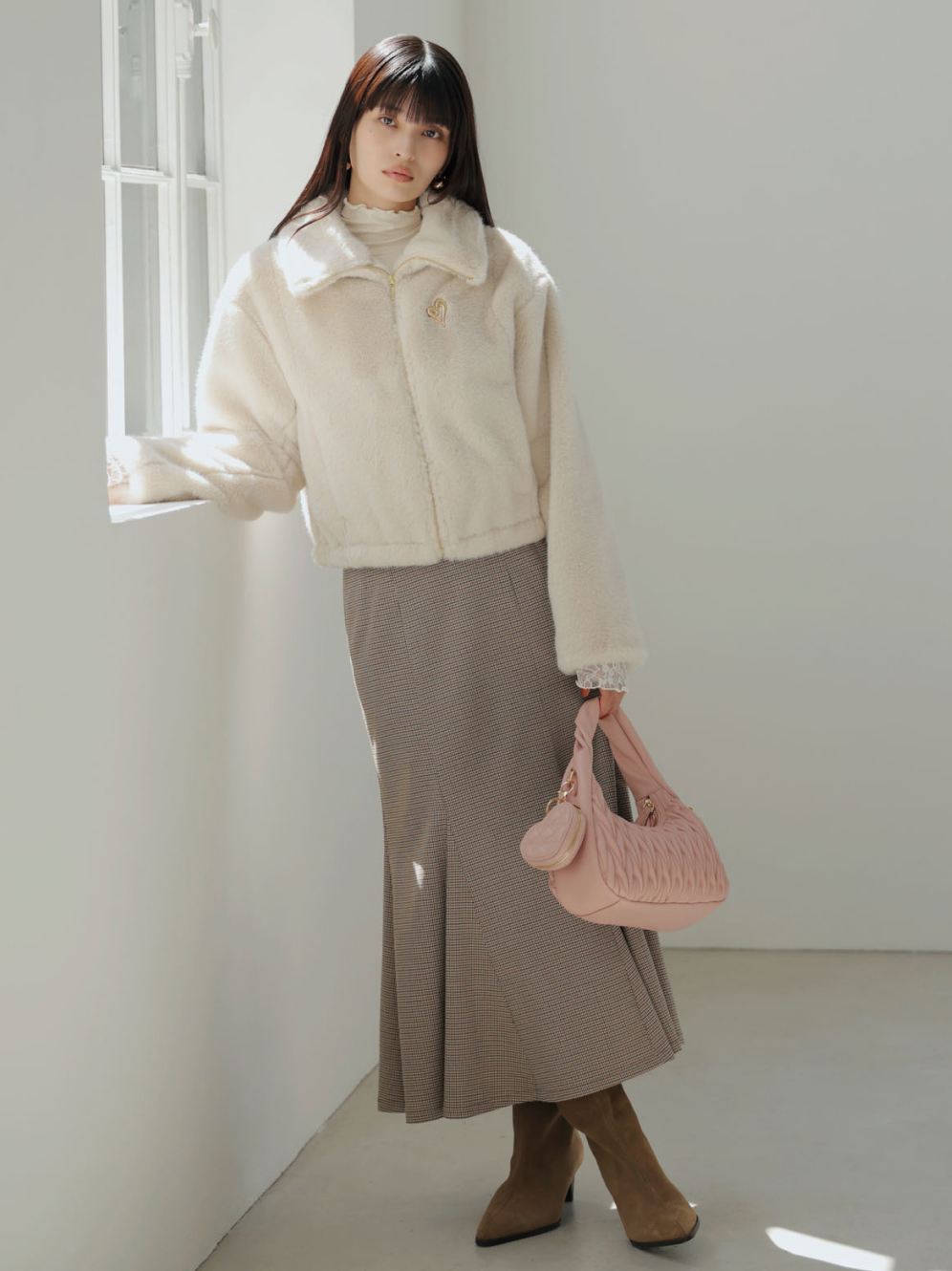 ブローチ付きアソートファーブルゾン サブ画像