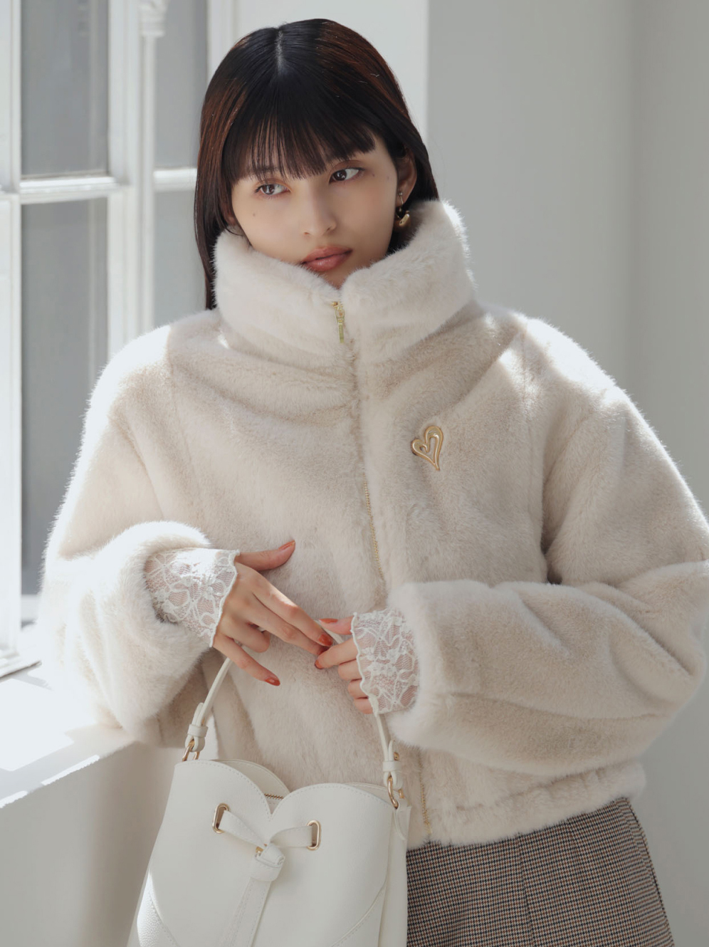 ブローチ付きアソートファーブルゾン サブ画像3