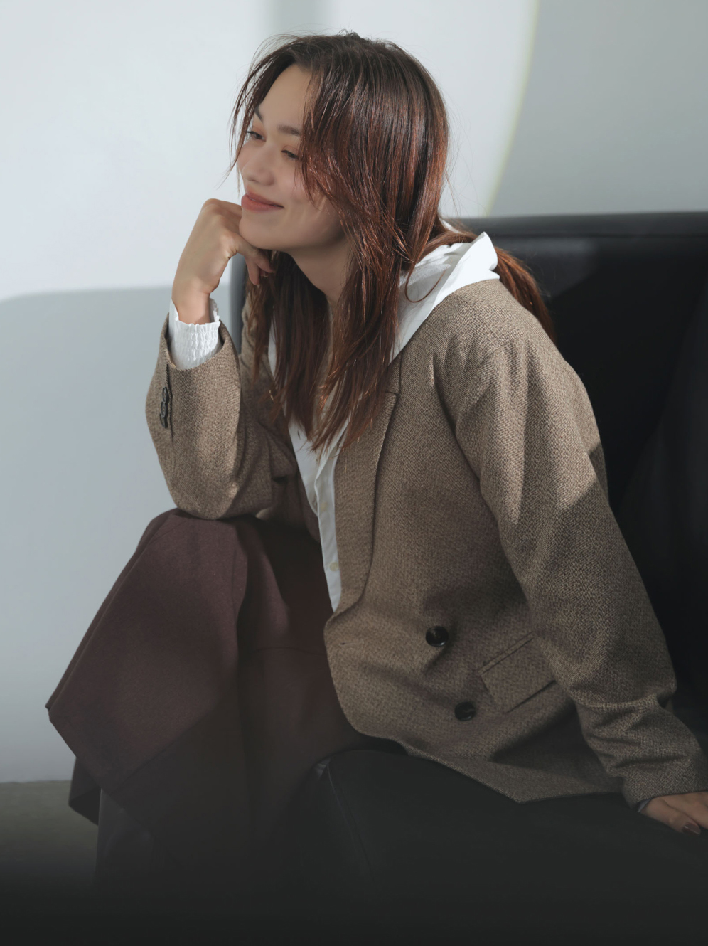 ヘリンボーンツィードベルテッドジャケット サブ画像2