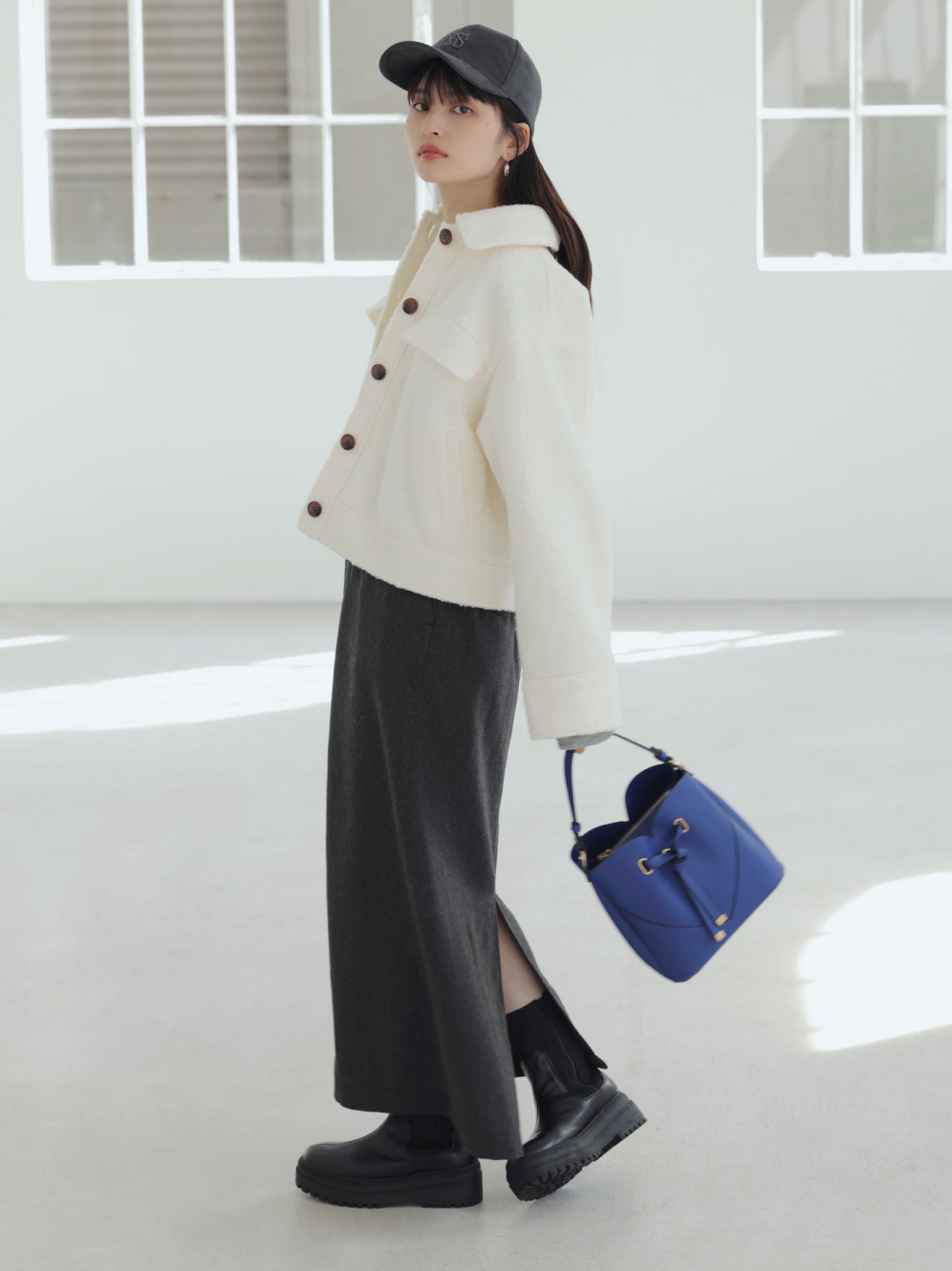 シャギービッグカラーショートコート サブ画像2