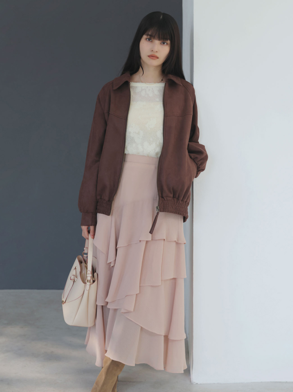 合皮&スエードライクブルゾン メイン画像