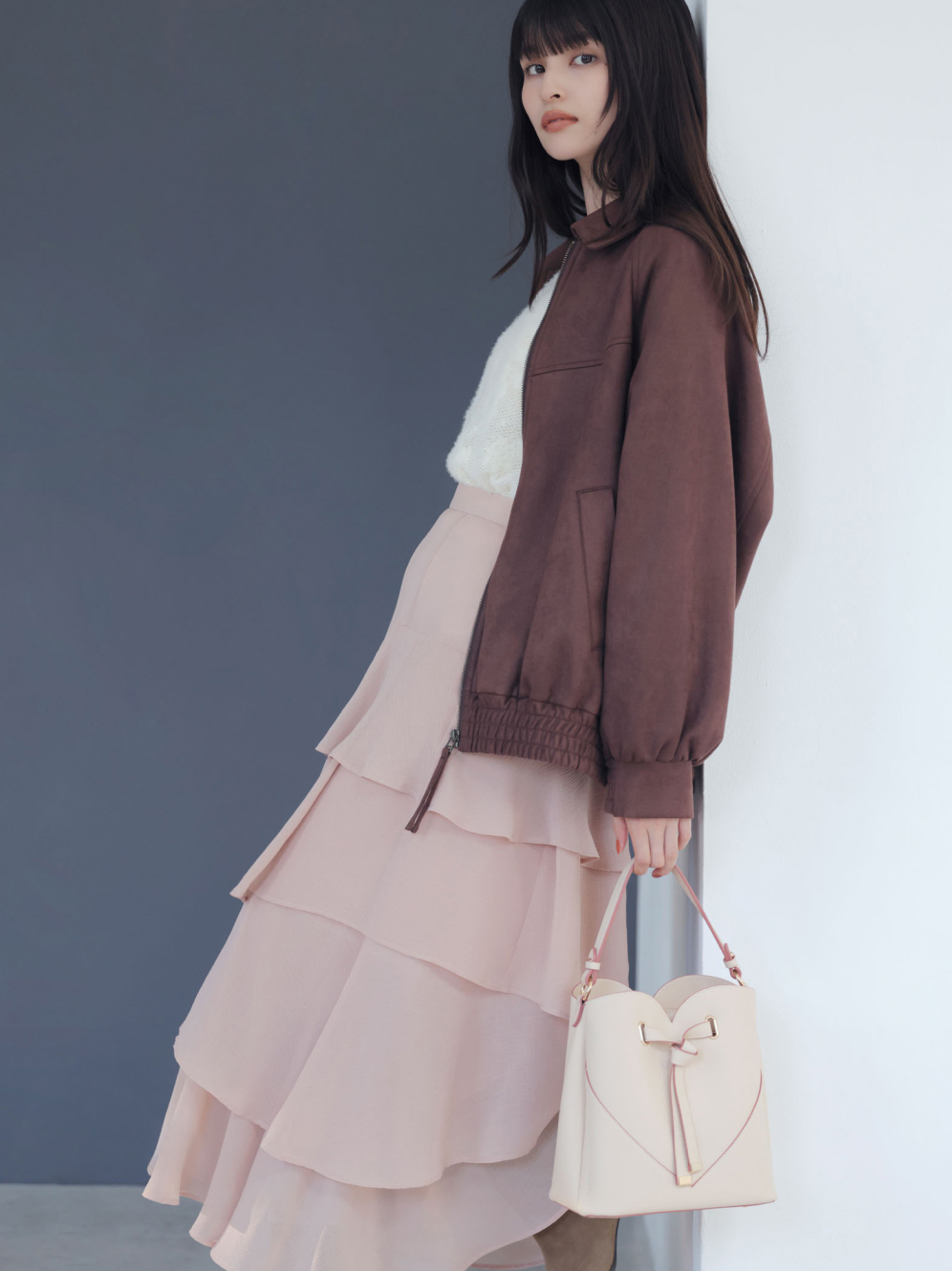 合皮&スエードライクブルゾン サブ画像