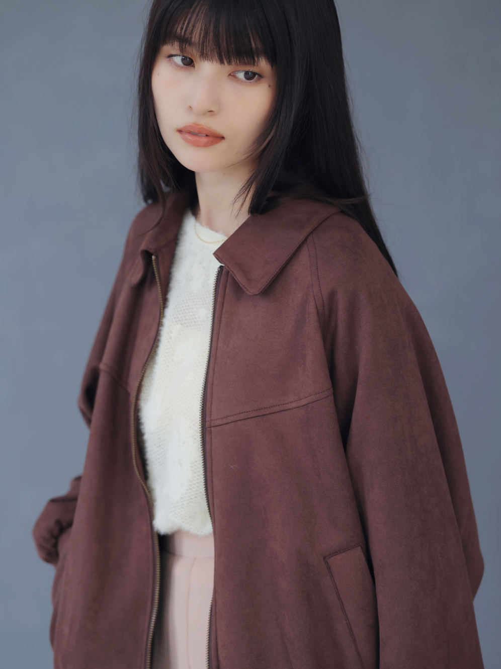 合皮&スエードライクブルゾン サブ画像2