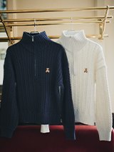 ハーフジップケーブルKNIT